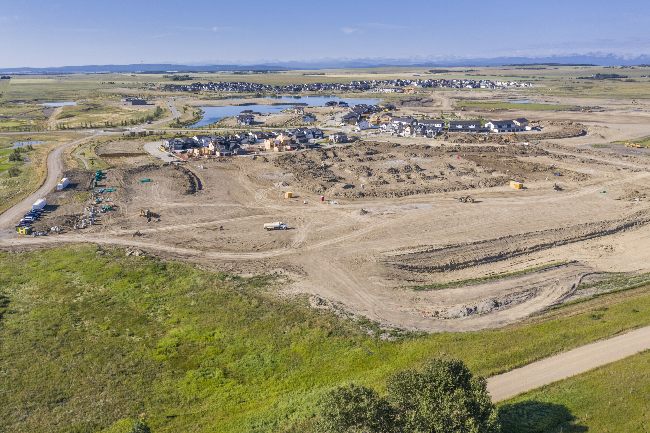 New community, grading, construction, building